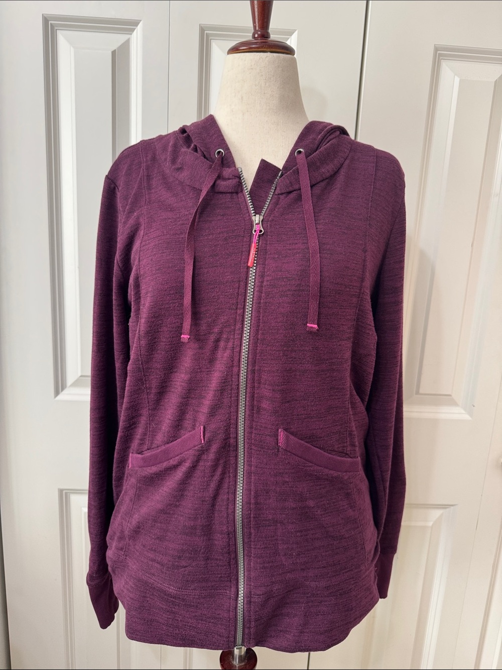 Athleta Plum Zip Front Hoodie Jacket